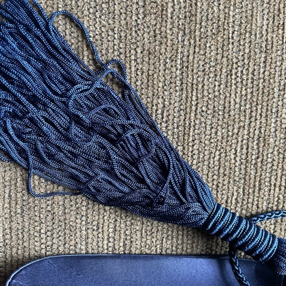 VALERIE STEVENS Satin Navy Blue Purse - Picture 5 of 12